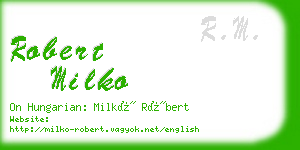 robert milko business card